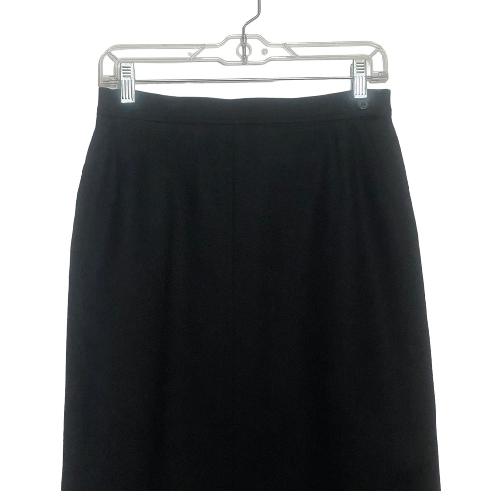 Pendleton Petite 12 Black Skirt Pencil 100% Wool Lined Pockets - Picture 4 of 5
